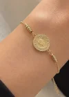 Altın  Renk Çeyrek  Figürlü   Bileklik