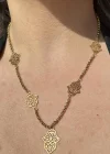 Altın Renk Fatma Ana Eli Figürlü Çelik Kolye