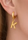 Altın Renk K Harf Çelik Küpe (Çift)
