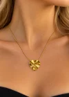 Altın Renk Kalp Figürlü Çelik Kolye