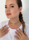 Altın Renk Metal Choker Kolye