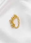 Altın Renk Sallantılı   Taşlı Cerrahi Çelik Tragus/Kıkırdak Küpe/Piercing (Tek)