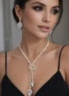 Altın Renk Taş Detaylı Abiye Set