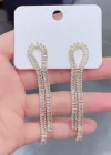 Altın Renk Taşlı Abiye Küpe (Çift)