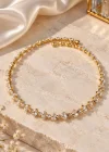 Altın Renk Taşlı Choker Kolye