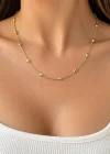 Altın Renk Top Detaylı Cm Kolye
