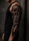 Aslan Ve Kaplan Kol Geçici Dövme Tattoo