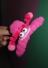 Fuşya Renk Canavar Figürlü Peluş Mandal Toka