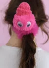 Fuşya Renk Canavar Figürlü Peluş Simit Toka