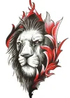 Geçici Aslan Figürlü Dövme Tattoo