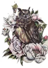 Geçici Baykuş Figürlü Dövme Tattoo