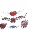 Geçici Kalp Ve Çiçek Figürlü Dövme Tattoo