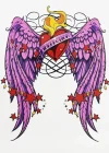 Geçici Kanatlı Kalp Dövme Tattoo