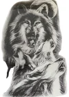 Geçici Kurt Figürlü Dövme Tattoo