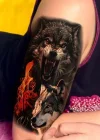 Geçici Kurt Figürlü Dövme Tattoo