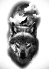 Geçici Kurt Figürlü Dövme Tattoo