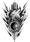 Geçici Kurt Figürlü Dövme Tattoo