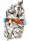 Geçici Tilki Figürlü Dövme Tattoo