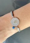 Gümüş Renk Çeyrek Figürlü Çelik Bileklik