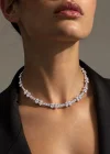 Gümüş Renk Choker Kolye