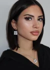 Gümüş Renk Göz Figürlü YSX Küpe Ve Kolye Set