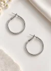 Gümüş Renk Halka Küpe 30Mm (Çift)