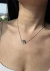 Gümüş Renk Hayat Ağacı Figürlü Çelik Kolye