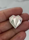 Gümüş Renk Kalp Figürlü Ajda Charm / Kolye/ Bileklik Ucu