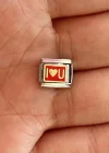 Gümüş Renk Kalp Figürlü Çelik Nomination Charm (Tek)