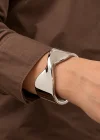 Gümüş Renk Mika Kelepçe Bileklik