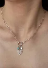 Gümüş Renk Taş Detaylı Kolye