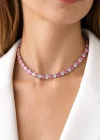 Gümüş Renk Taşlı Choker Kolye