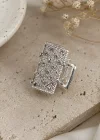 Gümüş Renk Taşlı Mini Mandal Toka