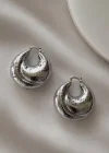 Gümüş Renk Tx Halka Küpe (Çift)