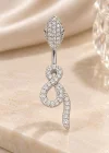 Gümüş Renk Yılan Figürlü Cerrahi Çelik Göbek Piercing