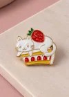 Karışık Renk Kedi Figürlü  Broş