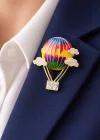 Karışık Renk Uçan Balon Figürlü Taşlı Broş