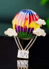Karışık Renk Uçan Balon Figürlü Taşlı Broş