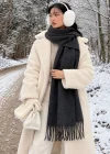 Koyu Gri Renk Şal/Atkı