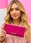 Koyu Pembe Renk Deri Kadın Cüzdan