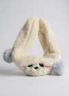 Krem Renk Ayıcık Figürlü Peluş Kulaklık