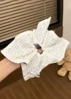 Krem Renk Kurdele Figürlü Simit Toka