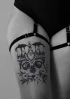 Geçici Kuru Kafa Figürlü Dövme Tattoo
