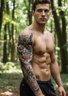 Kurukafa ve Baykuş Modelli Kol Dövme Tattoo