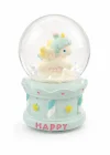 Mavi Renk Unicorn Figürlü Işıklı Mini Kar Küresi