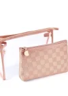 Pembe Renk 2li Şeffaf Makyaj Çantası
