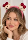 Pembe  Renk Ayıcık Figürlü Peluş Taç
