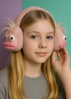 Pembe Renk Canavar Figürlü Peluş Kulaklık