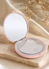 Pembe Renk Işıklı Makyaj Aynası/ Cep Ayna