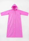 Pembe Renk Kapüşonlu Unisex Yetişkin Yağmurluk
